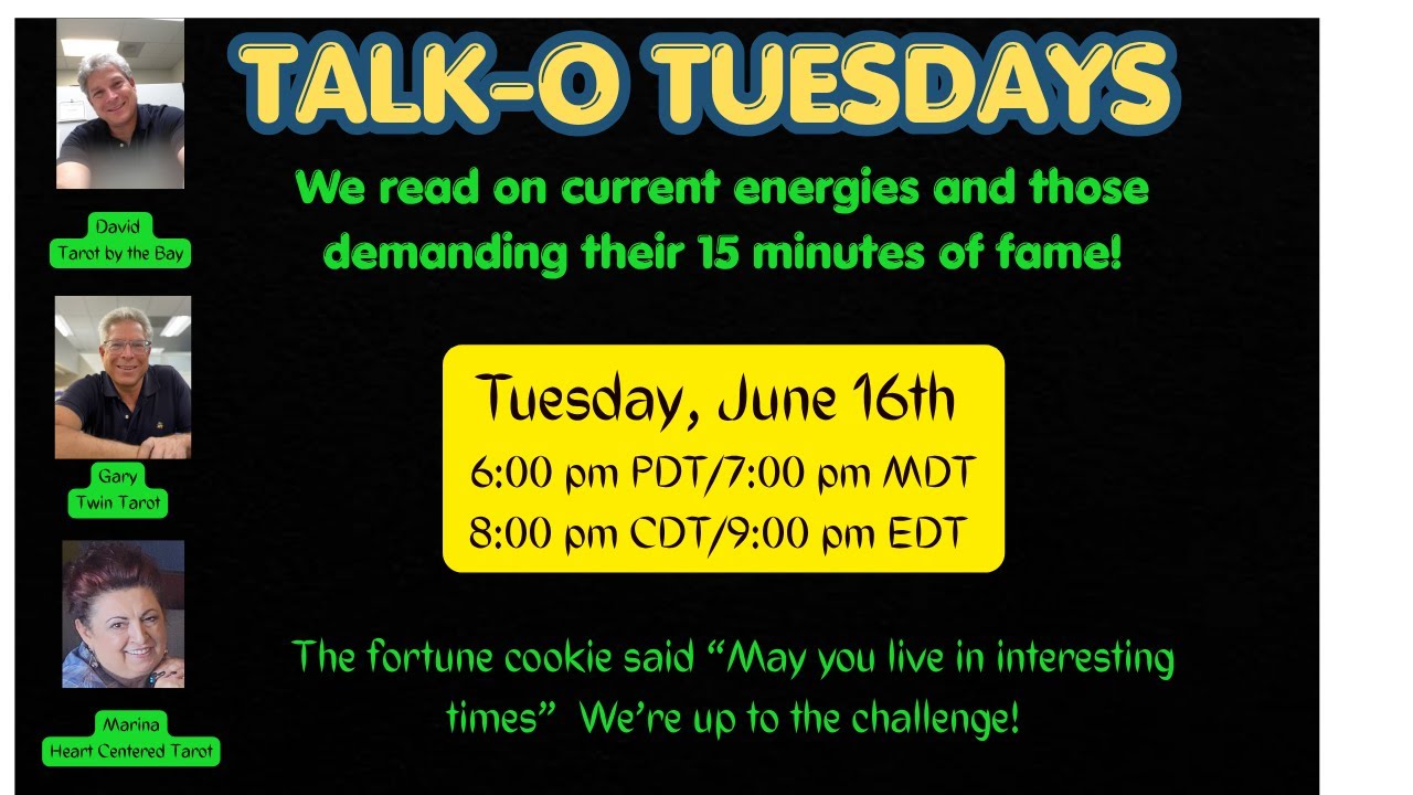 TALK-O TUESDAY with David, Gary and Marina