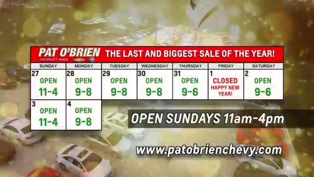 Open Sundays | Pat O'Brien Chevrolet
