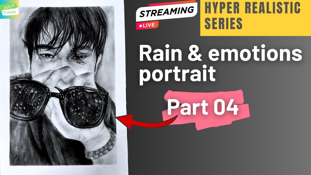 Rain & Emotions | Hyper Realistic Portrait Part 04 | Face Details Completed Live 😭🎨