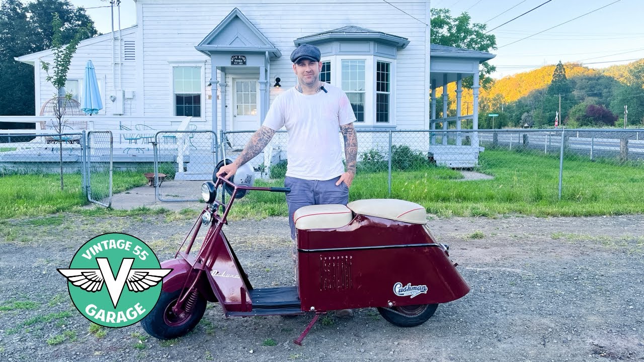 V55R Garage - 1947 Cushman Scooter 50 Series