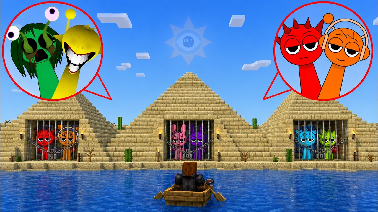 Спасаем Спрунки из древнеегипетских пирамид в Minecraft!