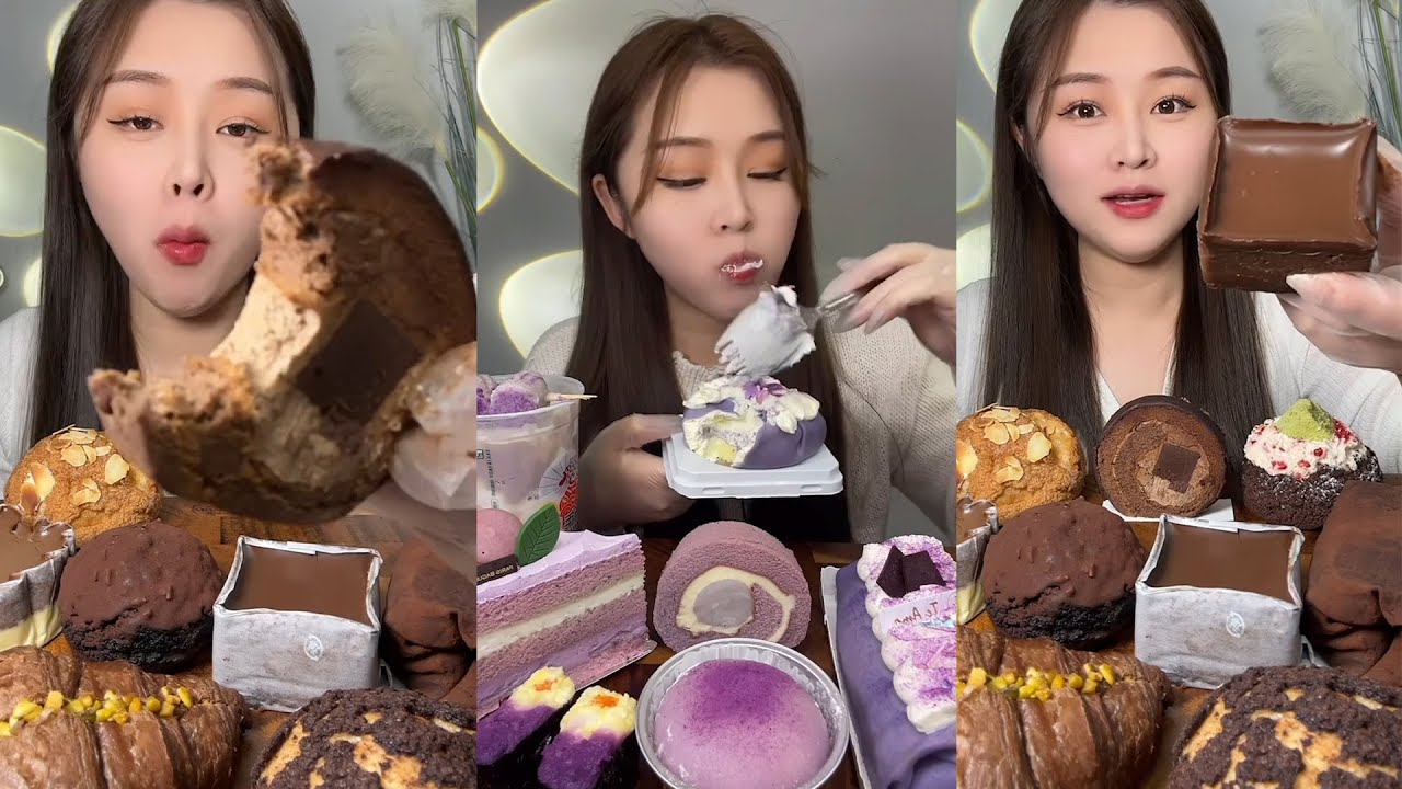 Ngilu Bgt Dimulut ASMR Mukbang Kue Ulang Tahun Yummy Bolu Coklat Lumer Makecoh