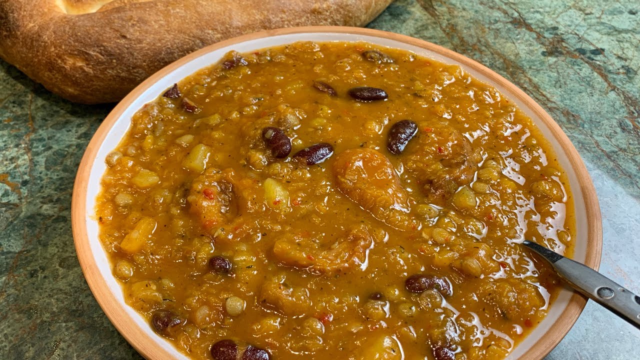 Армянский суп -пюре из тыквы с фасолью | Pumpkin soup with beans | Դդումով ու կարմիր լոբով ապուր