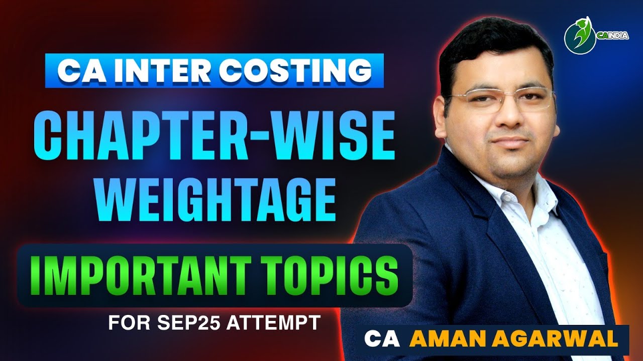 Cost Important Topics for Sep 25 | ABC Analysis | Weightage | By CA Aman Agarwal