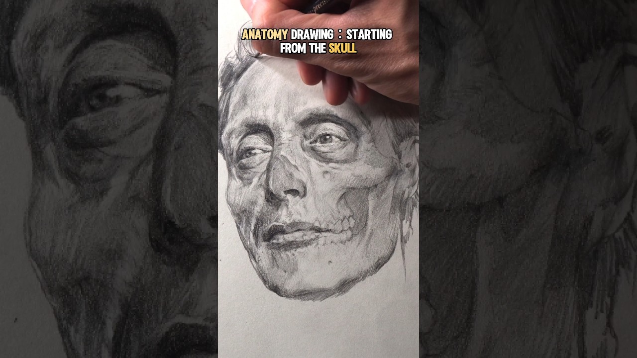 ANATOMY DRAWING: STARTING FROM THE SKULL#anatomy #art #portraitdrawing