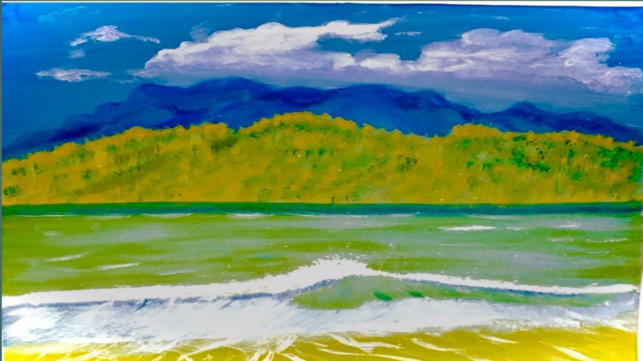 Serene Coastal Escap  Captivating Impressionist Beachscape