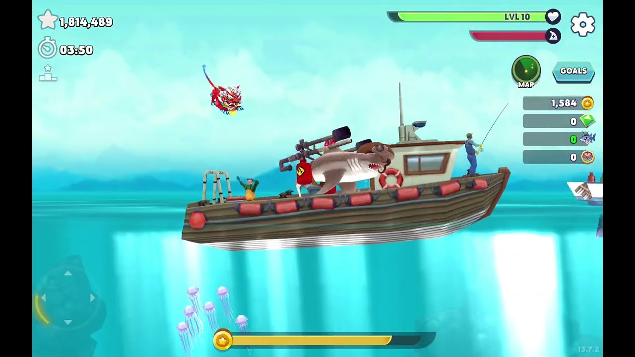 Seeing how long I can survive inHungry shark