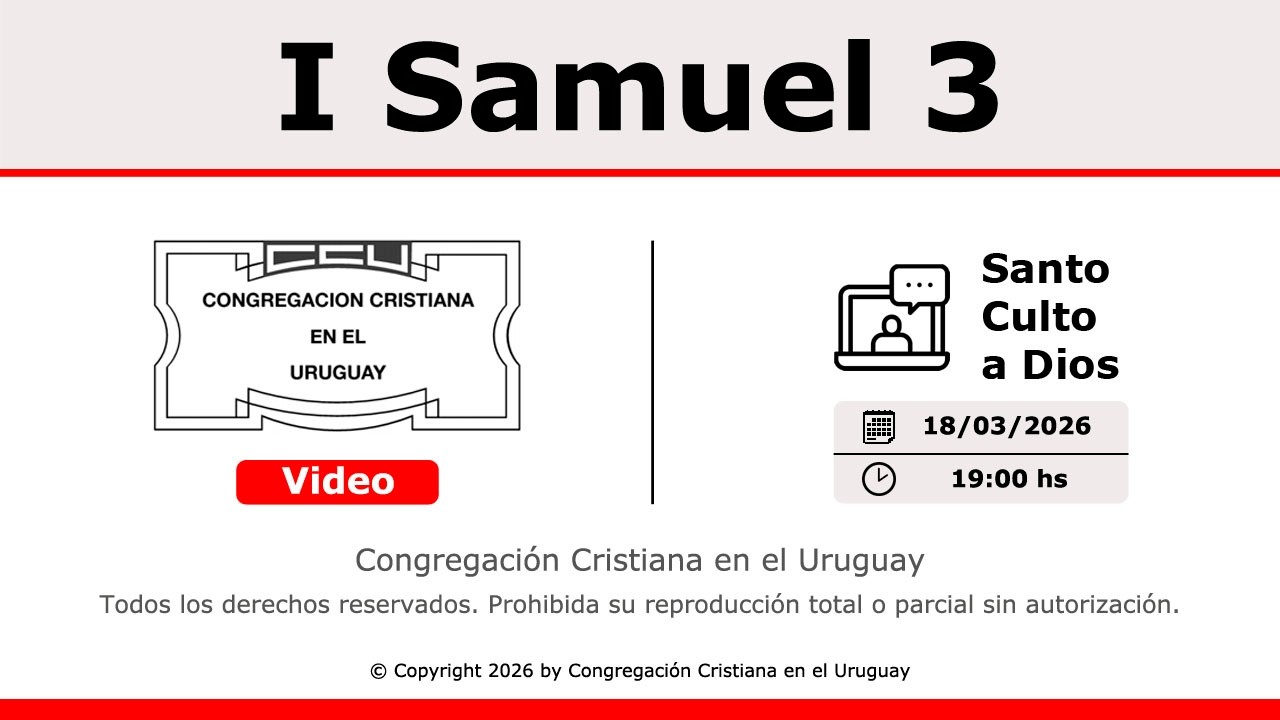 Santo Culto a Dios - 18/03/2026 - 19:00 Hs.