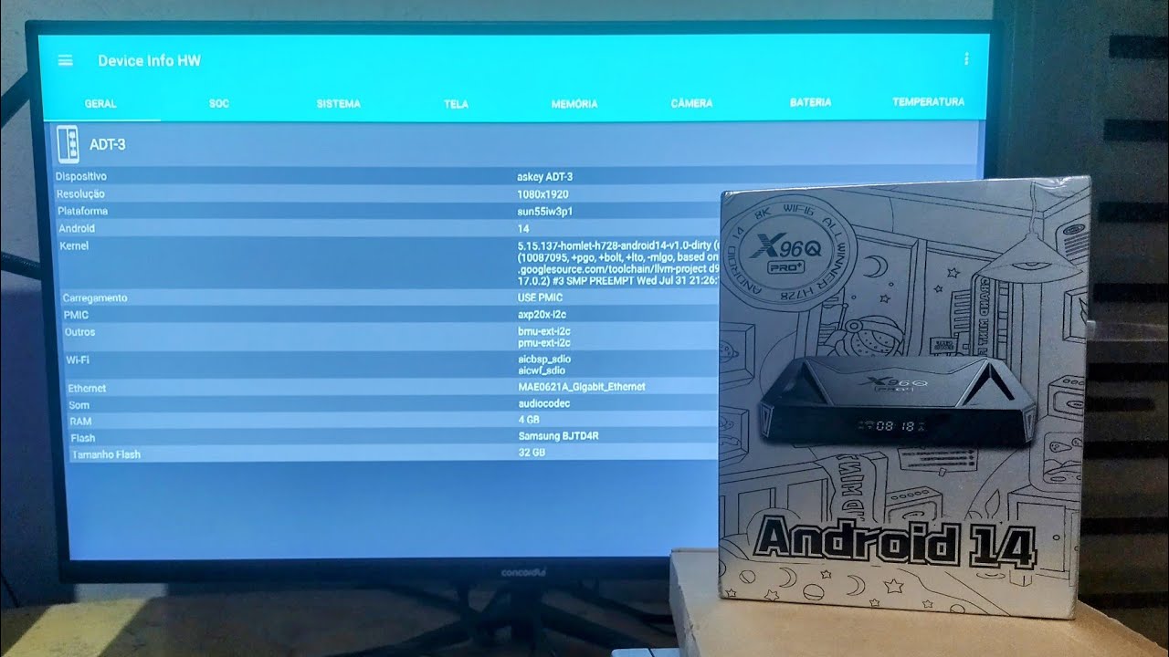 TV BOX X96Q PRO PLUS (ALLWINNER H728) - AIDA 64 , DEVICE INFO HW