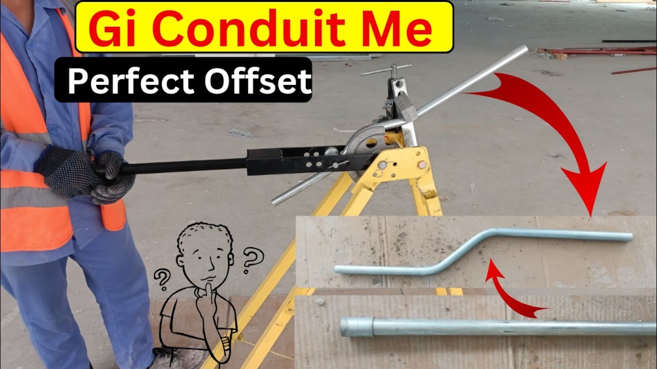 GI Conduit Mein Perfect Offset Kaise Banaye | EMT Pipe Bending Formula | Electrician Tips (USMAN)