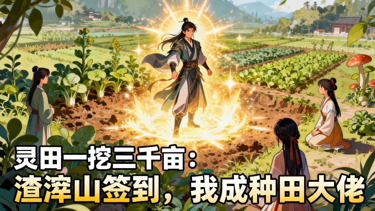 《靈田一挖三千畝：渣滓山簽到，我成種田大佬》被貶到宗門最荒涼的渣滓山種田，結果靈植系統覺醒，我隨手一挖就是三千畝仙田，師姐都跪求我回去！#漫畫解說#玄幻#爽文#小說推薦#有聲書