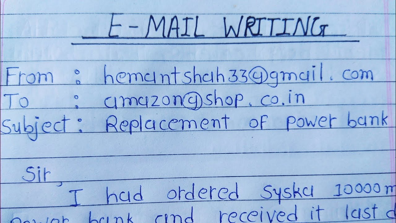 E-mail writing || Replacement of power bank || english email writing