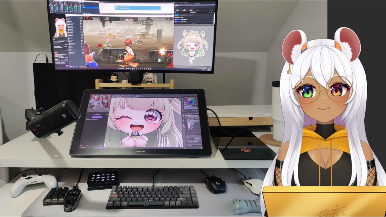 My Vtuber Artist Gamer Streamer Desk Setup