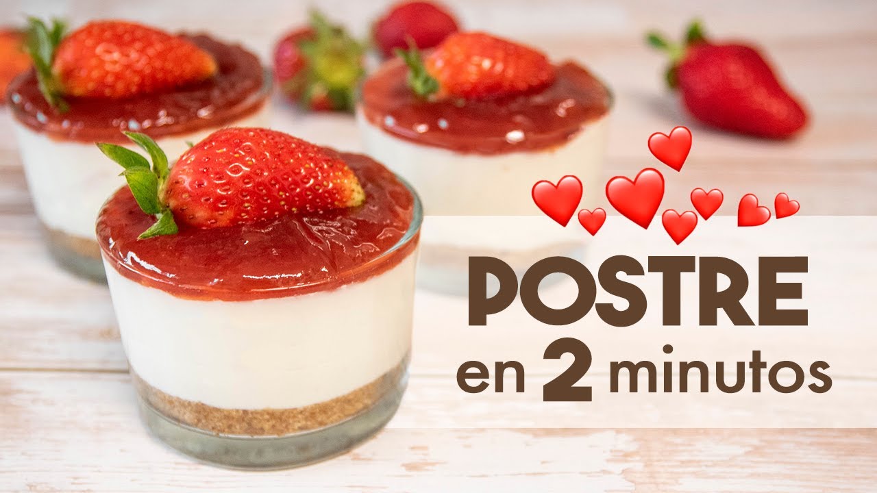 CHEESECAKE en VASITOS sin horno 🍓 | ¡en 2 minutos!