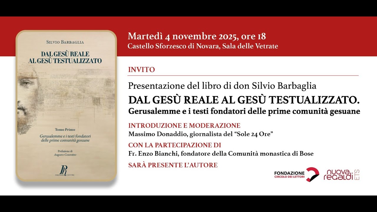 Presentazione del libro Dal Gesu' reale al Gesu' testualizzato