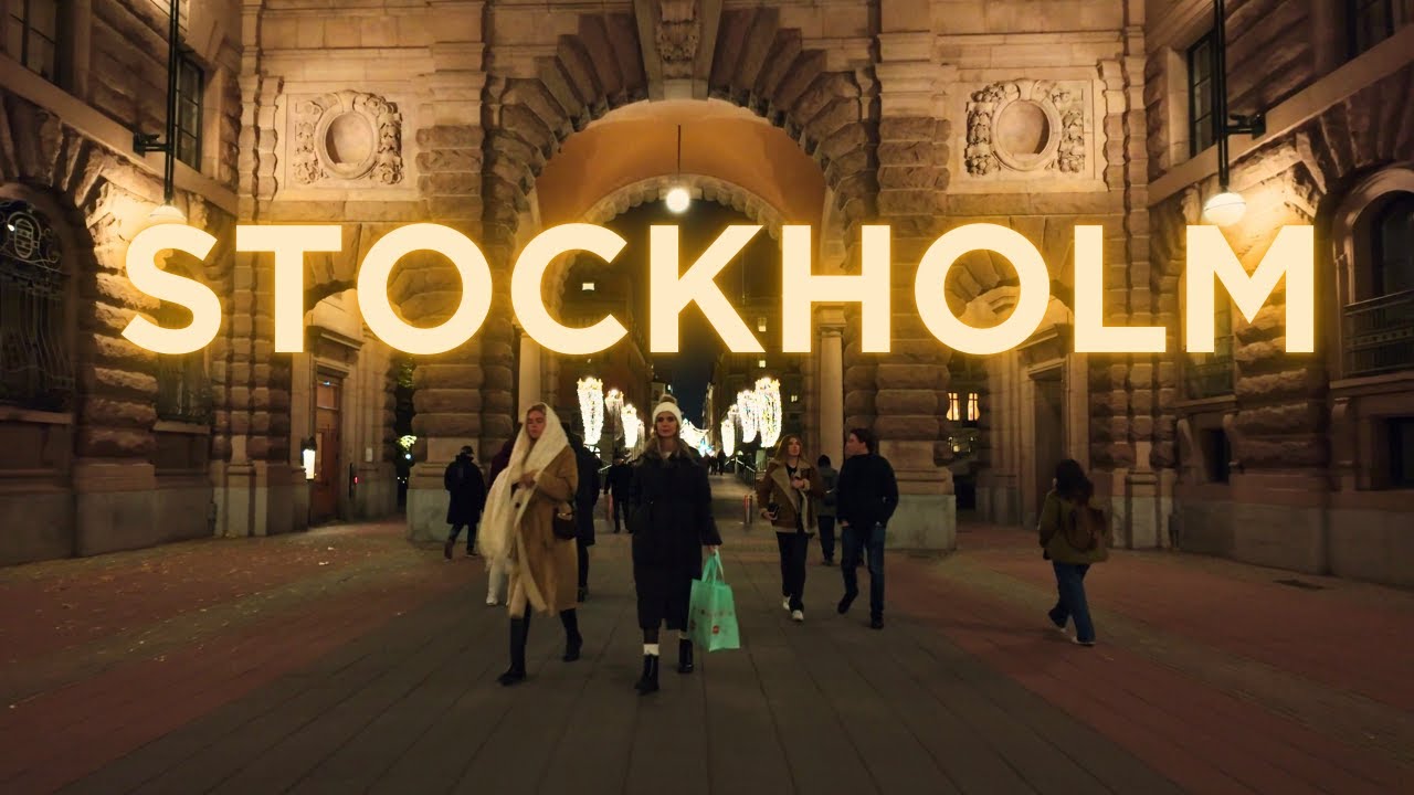 Stockholm Evening Walk 🇸🇪 | Christmas Ambiance, Lights & Decorations | November 2024 | Sweden | 4K