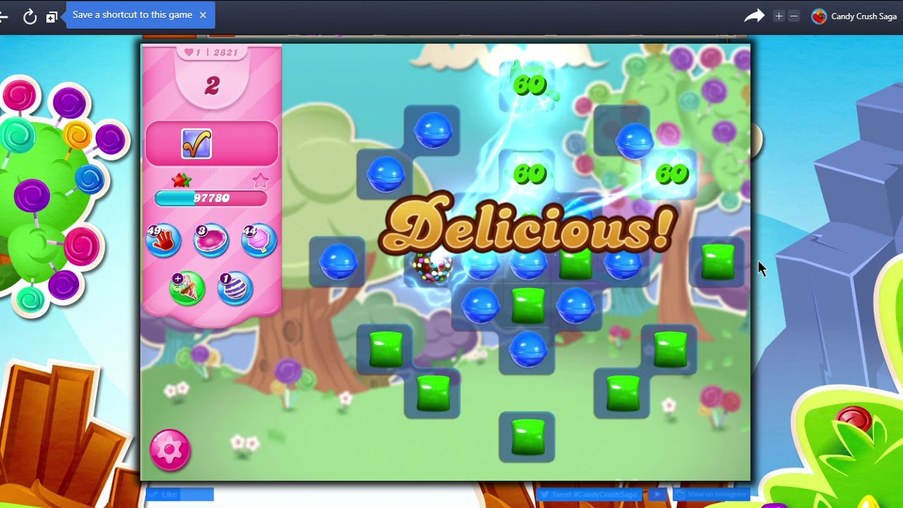 SUPER EASY Candy Crush Saga Level 2821 No Boosters Needed