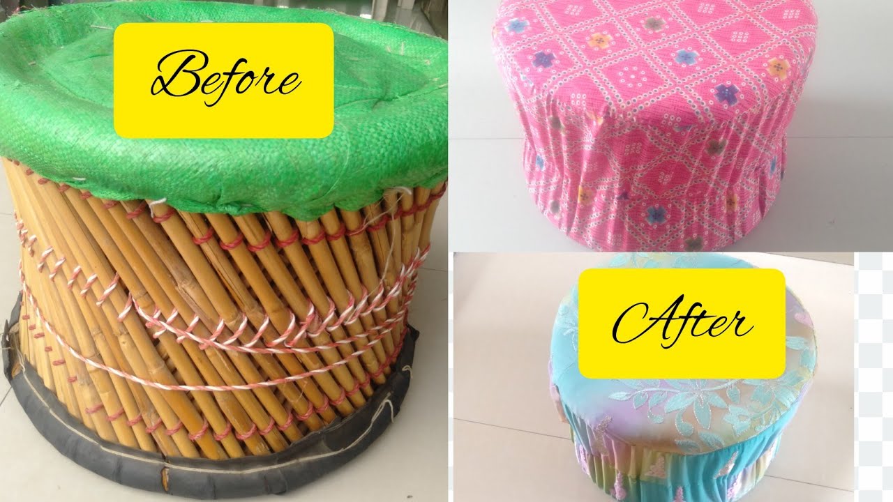 DIY//Mudda cover//Stool cover Round seat cover - cutting & Stitching