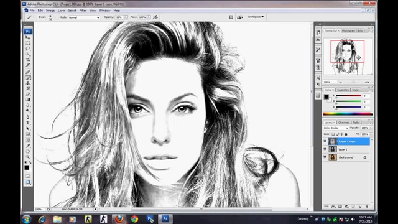 photoshop Tutorial - How to make sketch using image