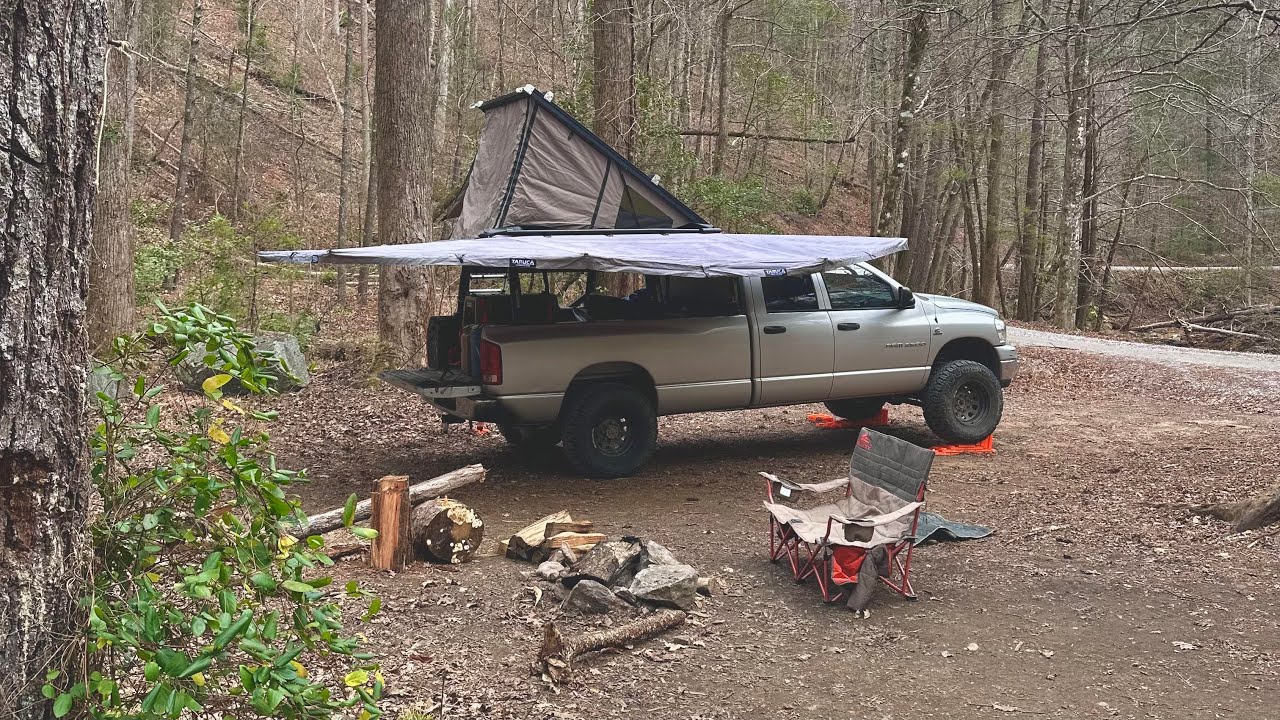 Solo Truck Camping Next to Upper Creek | Pisgah National Forest