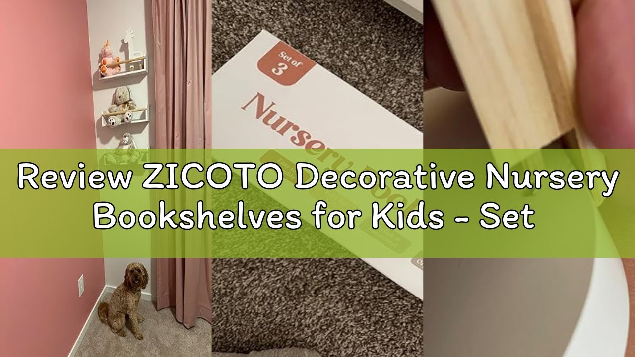Review ZICOTO Decorative Nursery Bookshelves for Kids - Set of 3 Easy to Install Floating Shelves fo