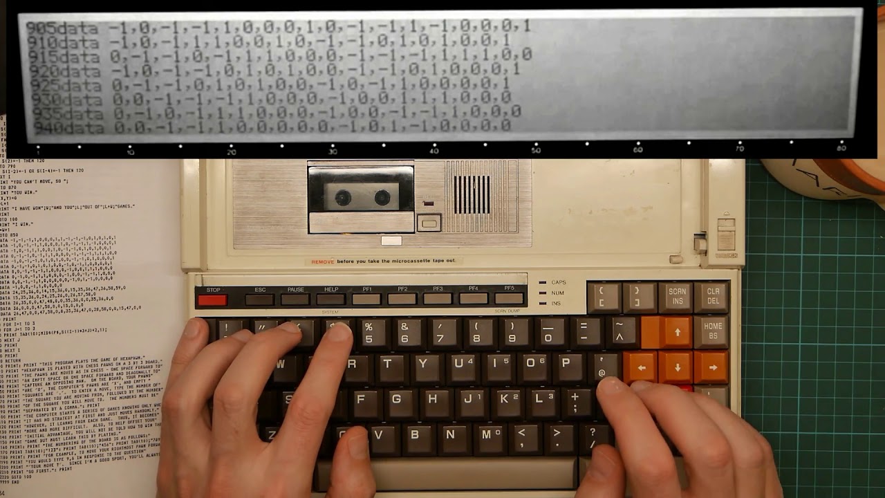 Typing in a BASIC program on an Epson PX/8