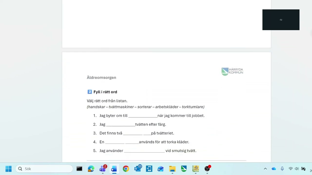 Äldreboende Jag jobbar på tvätteriet