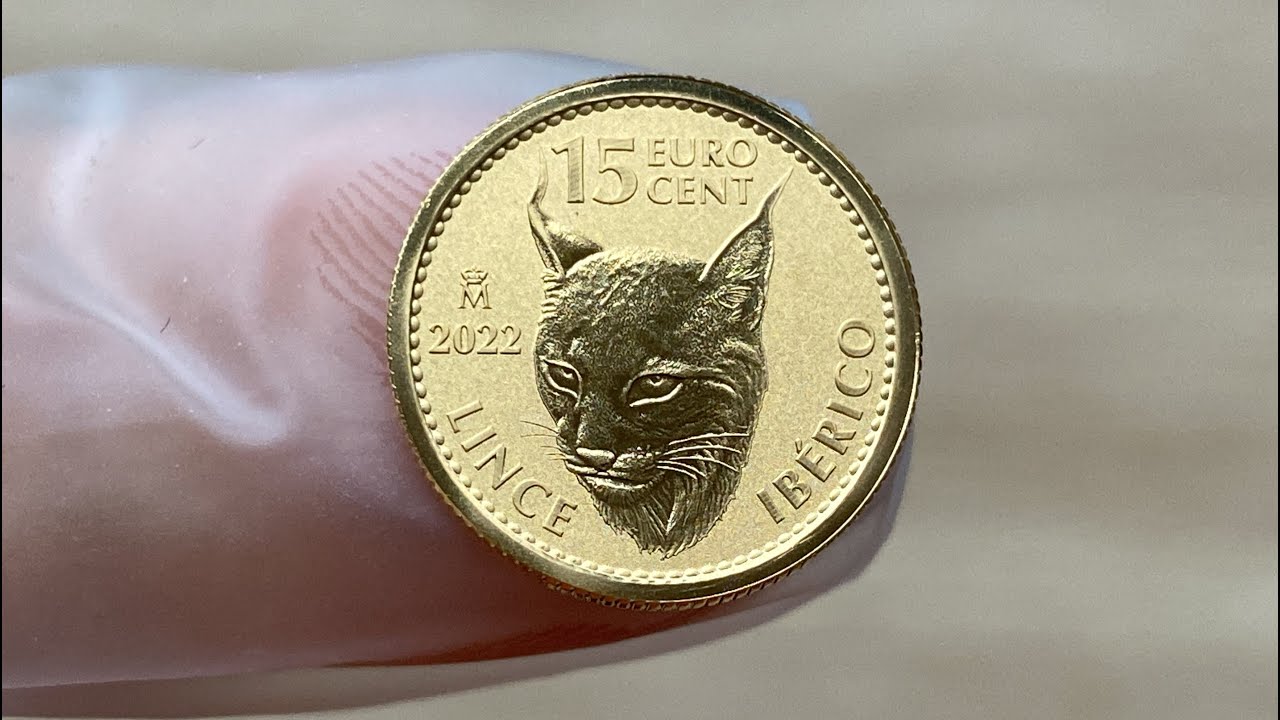 Real Casa de la Moneda Mint of Spain 2022 1/10 oz Gold Reverse Proof Iberian Lynx Doubloon