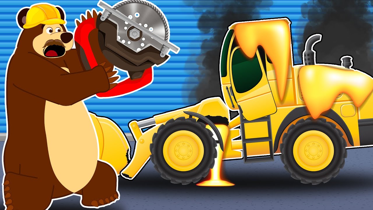 Excavator Burned by Lava - Refurbishment, Repair of vehicle parts | Garage Vehicles