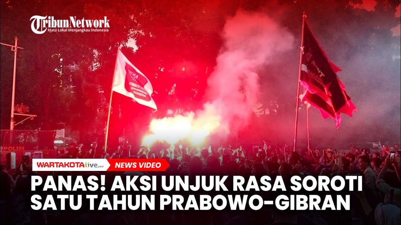 PANAS! Aksi Unjuk Rasa Mahasiswa Soroti Satu Tahun Prabowo-Gibran