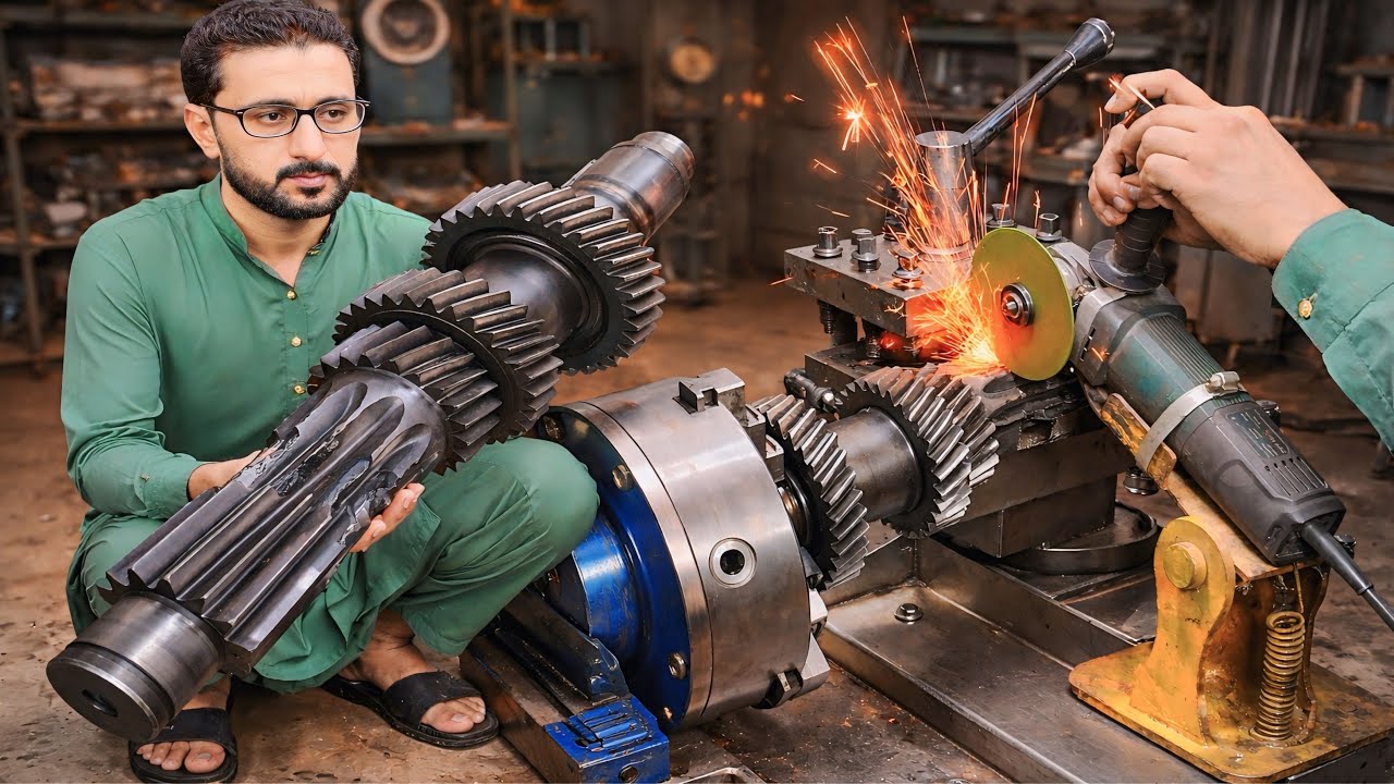  Ultimate Repair Skills: Bringing a Completely Broken Gear Shaft Back to Life | Truck Gearbox Repair