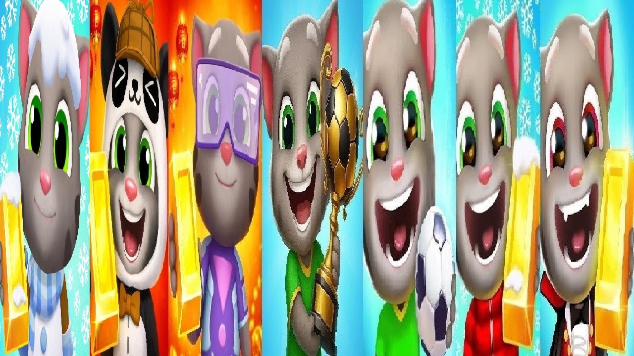 Talking Tom Gold Run Chinese Version VS PARTY PARADE Summer of Sports Christmas Football 2025 2026