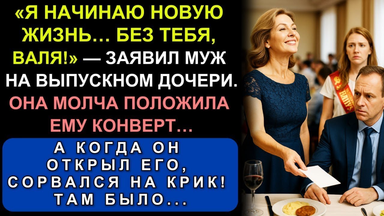 Муж Заявил, Что Уходит От Неё — Прямо На Выпускном Их Дочери  Но Заорал, Когда Она Сделала Это…