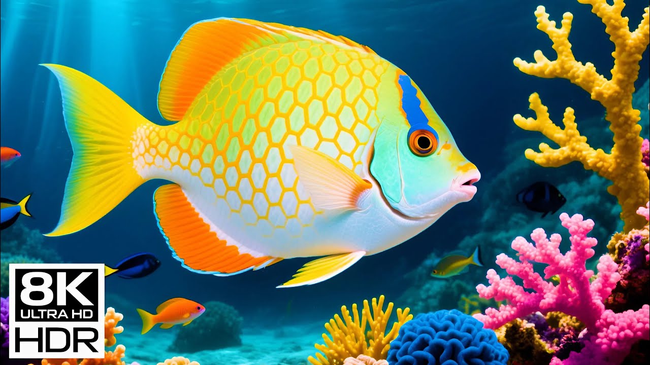 🌌 8K HDR | The Silent Ocean — Glowing Marine Life & Pristine Coral Depths