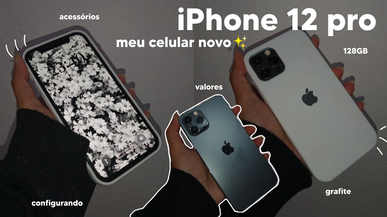  iPhone 12 pro unboxing (vitrine, 128gb, grafite) Meu primeiro iPhone + acessórios e configurando🍎✨