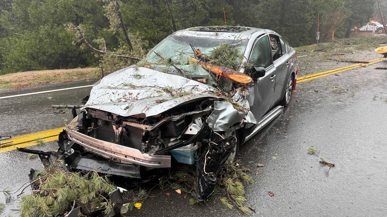 CRESTLINE: Tree Collapses, Trapping Four