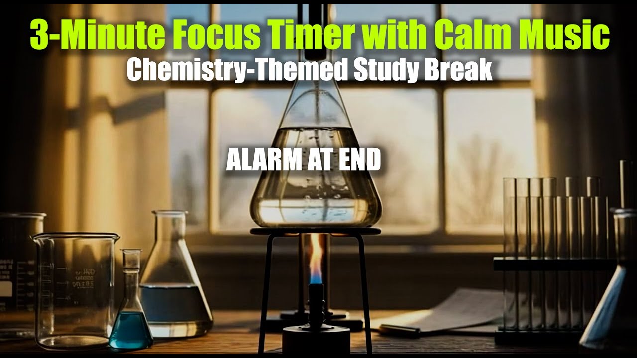 3-Minute Focus Timer with Calm Music | Chemistry-Themed Study Break