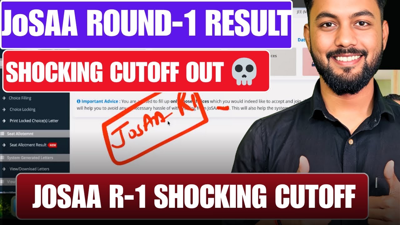 Urgent Shocking 😟JoSAA Round-1 CUTOFF OUT✅|Huge Changes In Cutoff Trend In JoSAA Round-1|JoSAA Round