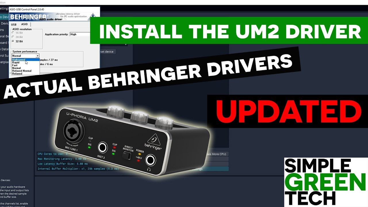 Behringer UM2 Setup Driver on Windows 10 [UPDATED]
