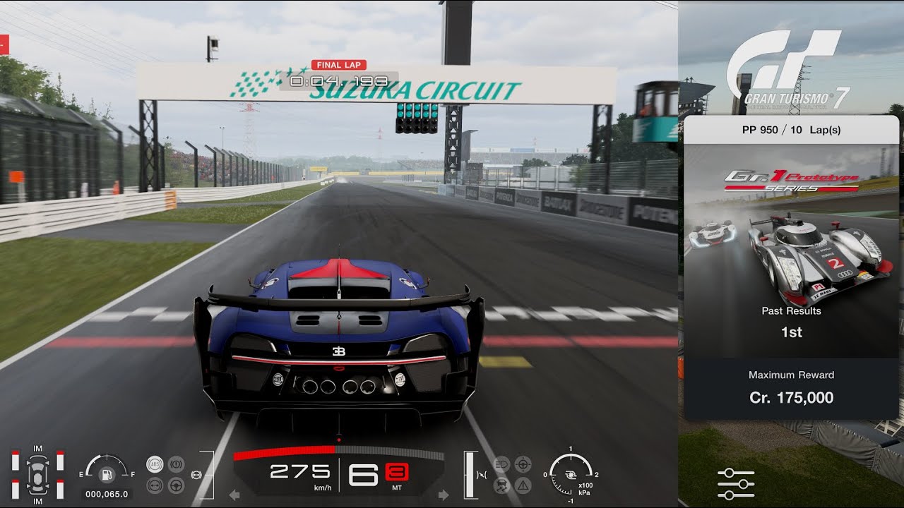 Gran Turismo 7 | Gr.1 Prototype Series 10 Lap Suzuka Circuit - Difficult Hard Bugatti Chiron Gr.1
