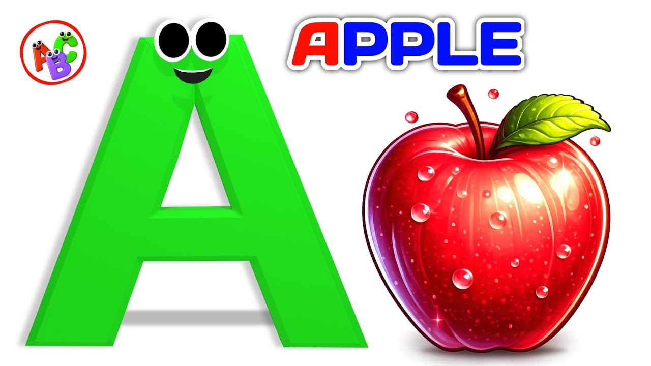 ABC Phonics Song 2 with TWO Words in 3D - A For Apple🍎 ABC Alphabet Songs with Sounds for Children's