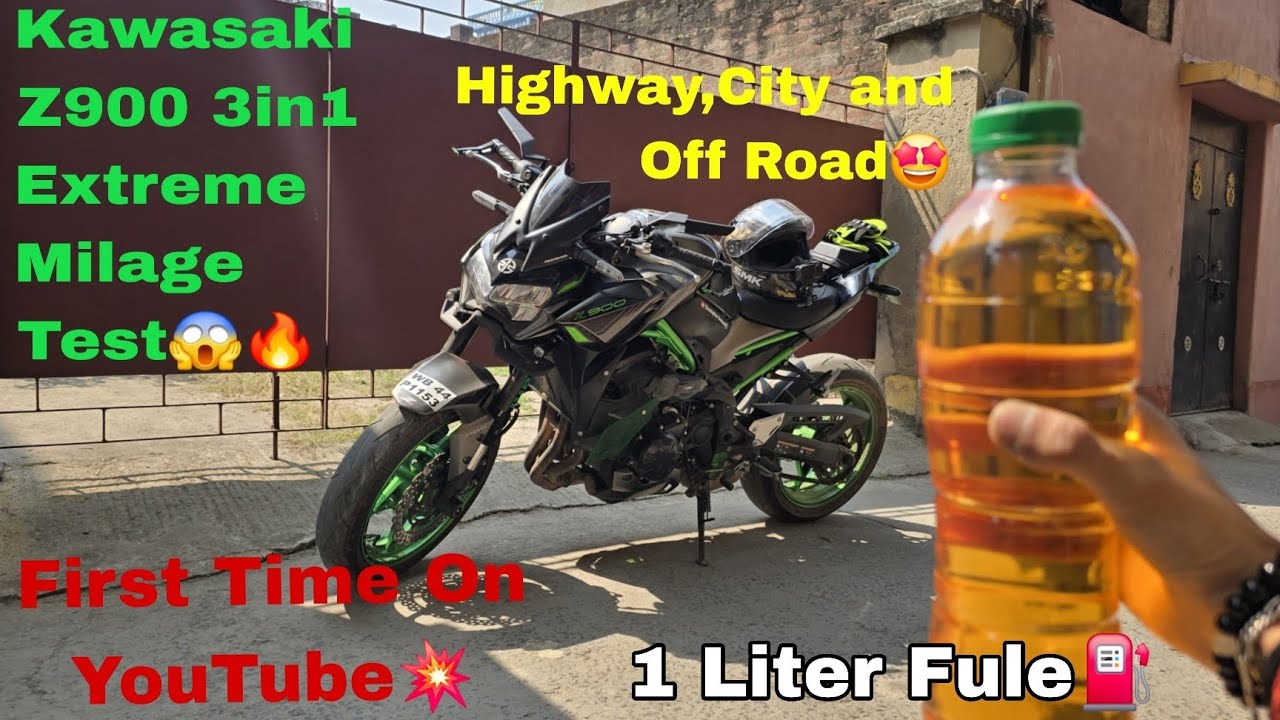 Kawasaki Z900 3 in 1 Mileage Test 😱 | City vs Highway vs Off-Road 🔥| 1 Liter Fuel Challenge