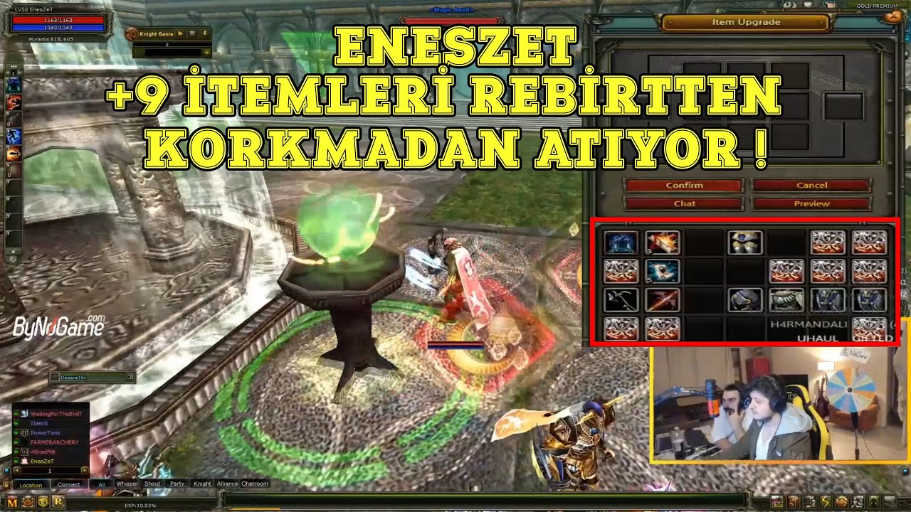 ENESZET - Bankasında Olan +9 İtemlere Rebirtten Upgrade Yapıyor ! Knight Online