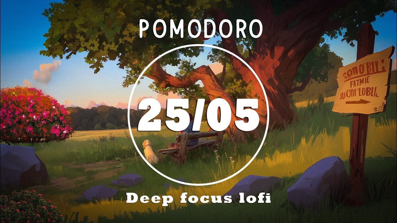 Deep focus lofi ★︎ study mix ★︎ pomodoro 25/05 ★︎ 4 x 25min