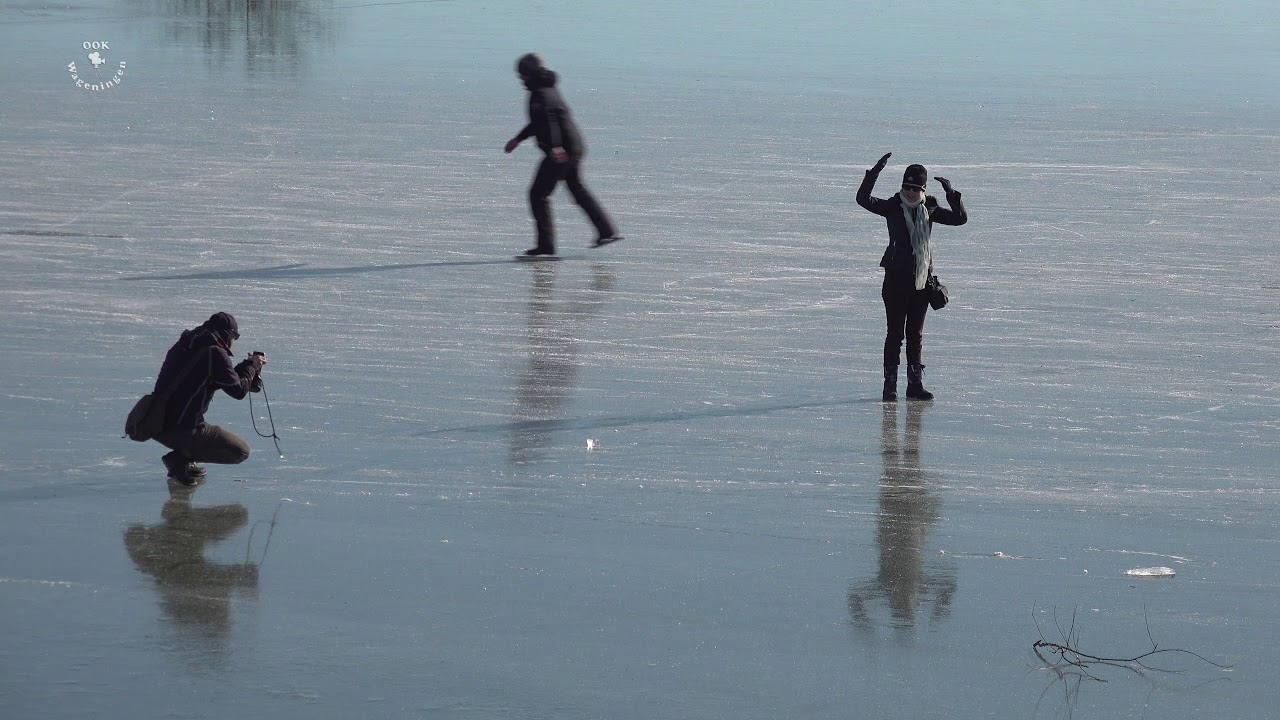 Schaatsen in de Wageningse Uiterwaarden