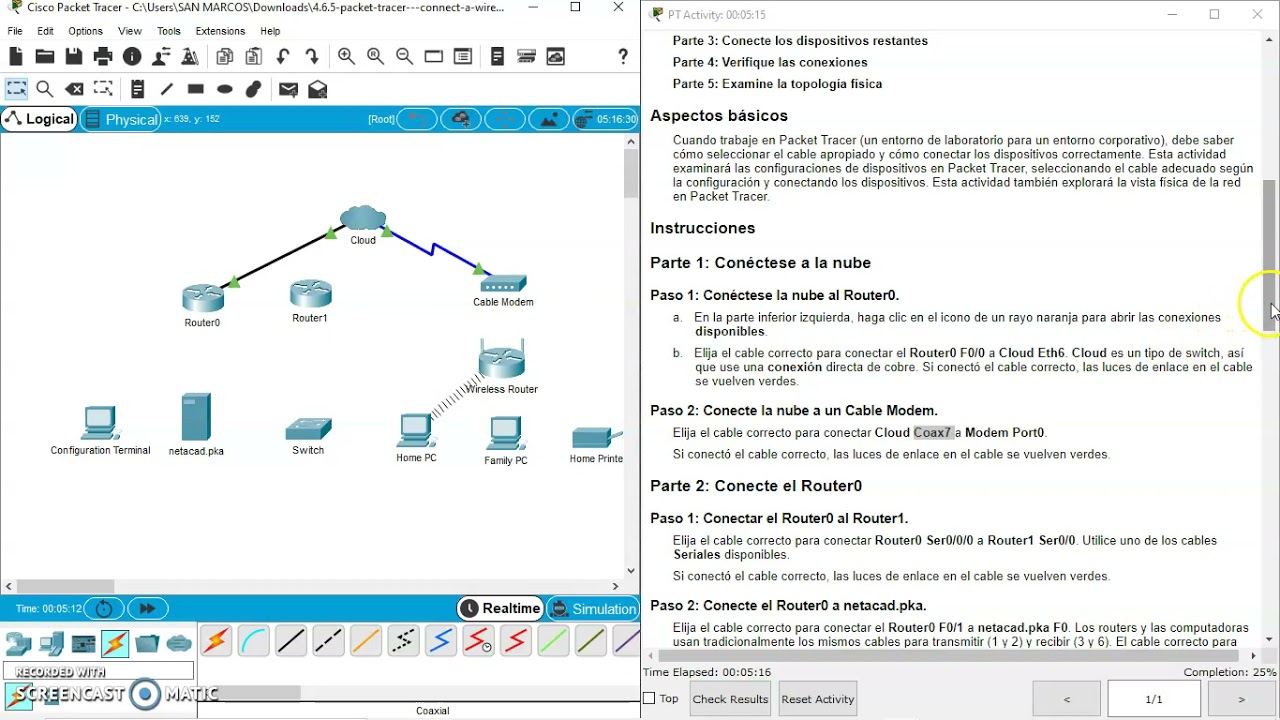 4 6 5. Packet Tracer - Conecte una cableada LAN e inalámbrica