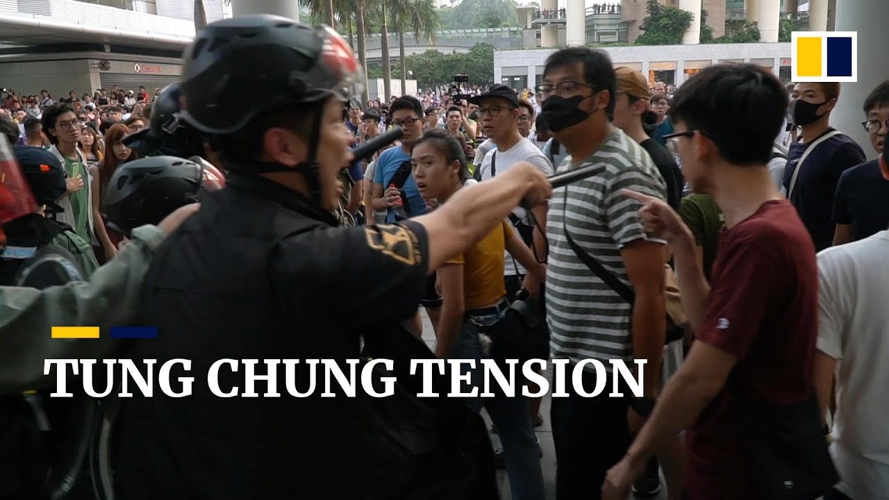 Tense stand-off in Tung Chung