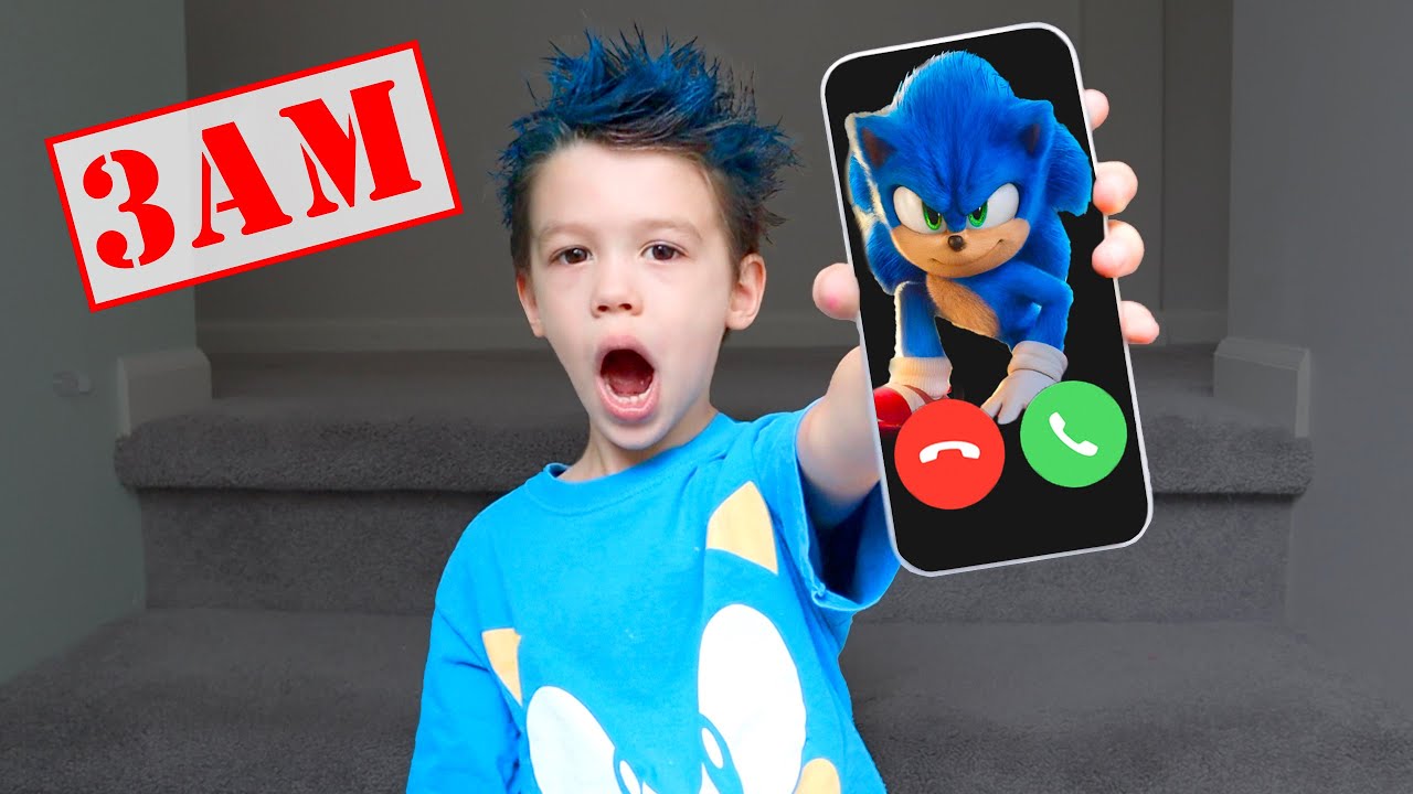 CALLING Sonic 2 at 3AM with My PB and J Family! (He Came Over!)