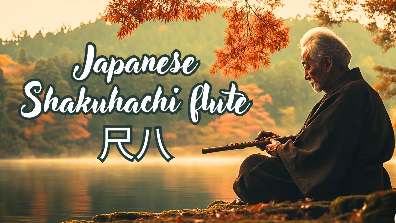 Japanese Shakuhachi Flute 尺八. Warm Meditation by the Lake. For WORK, RELAX and SLEEP