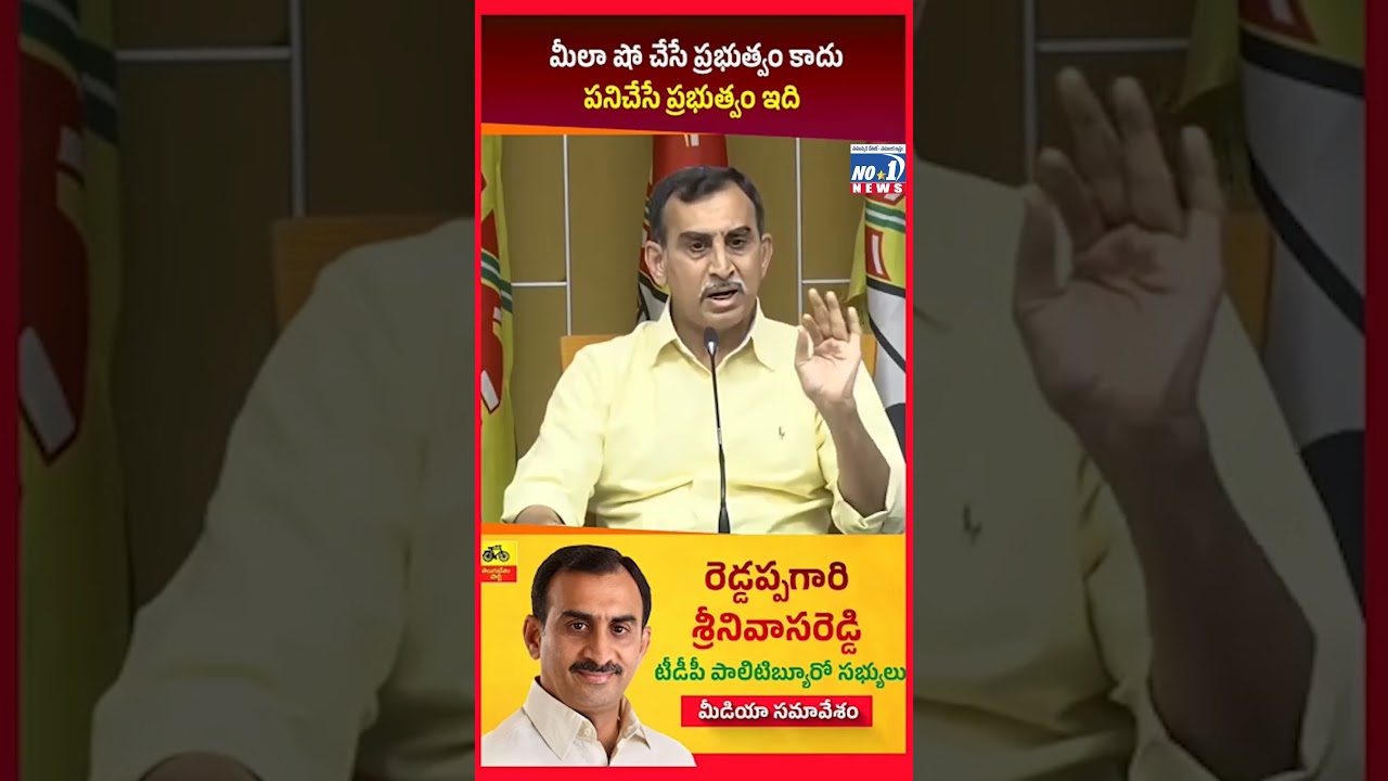 పనిచేసే ప్రభుత్వం ఇది | Reddappagari Srinivas Reddy Press Meet | AP Politics #yt #ytshorts #shorts